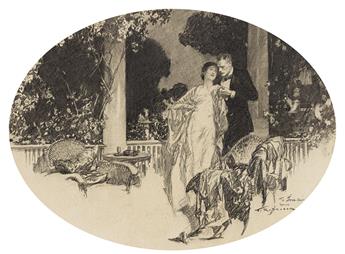 FREDERIC RODRIGO GRUGER (1871-1953) Romance on the veranda.